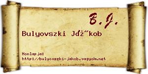 Bulyovszki Jákob névjegykártya